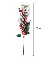 Yılbaşı Çam Dalı Berry Demeti Elmalı Karlı 75 Cm - 2