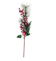 Yılbaşı Çam Dalı Berry Demeti Elmalı Karlı 75 Cm - 1