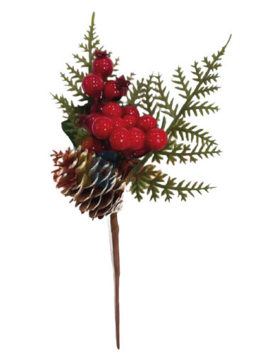 Yılbaşı Çam Dalı Berry Kozalaklı 24 Cm - 1