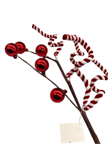 Yılbaşı Çam Dalı Şekerli Burgulu Toplu 9 Parça 60 Cm - 2