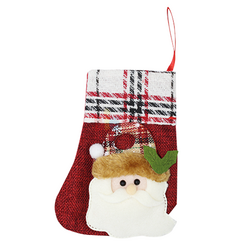 Yılbaşı Çorabı Jüt Kumaş Noel Baba Figürlü Küçük - 1