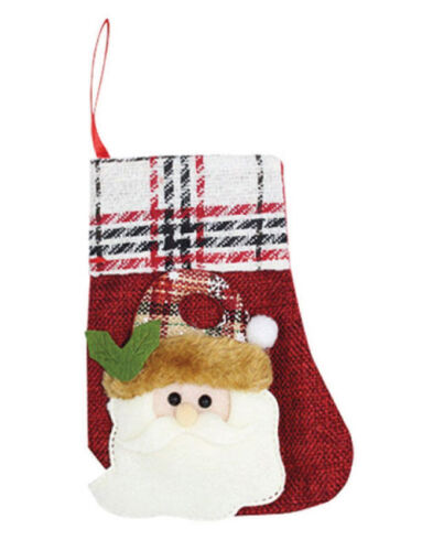 Yılbaşı Çorabı Jüt Kumaş Noel Baba Figürlü Küçük - 