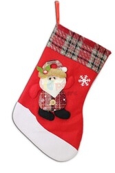 Yılbaşı Çorabı Kadife Kumaş Noel Baba Figürlü Büyük - 1