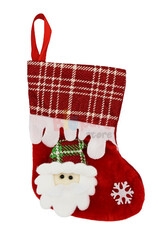 Yılbaşı Çorabı Kadife Kumaş Noel Baba Figürlü Küçük - 1