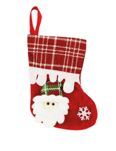 Yılbaşı Çorabı Kadife Kumaş Noel Baba Figürlü Küçük - 1