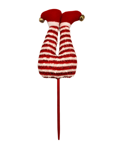 Yılbaşı Çubuklu Figür Noel Baba Bacağı Kırmızı Beyaz Çizgili Model - 1