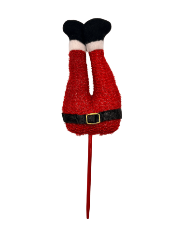 Yılbaşı Çubuklu Figür Noel Baba Bacağı Kırmızı Kemerli Model - 1