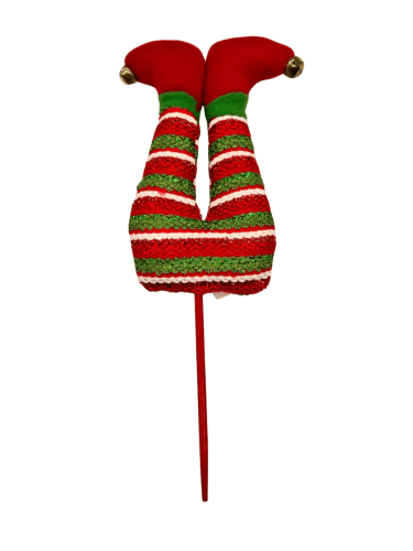 Yılbaşı Çubuklu Figür Noel Baba Bacağı Yeşil Çizgili Model - 1