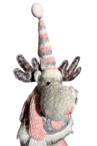 Yılbaşı Dekoratif Figür Pembe Geyik Kostümlü 35 cm - 2