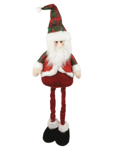 Yılbaşı Dekoratif Noel Baba Yeşil Ekoseli Ayakları Uzayan 75 Cm - 1