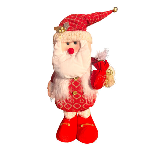 Yılbaşı Dekoratif Noel Baba Kırmızı Hediye Paketli Ayakları Uzayan 65 Cm - 2