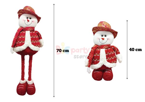 Yılbaşı Dekoratif Kırmızı Kardan Adam Ayakları Uzayan 35-70 cm - 2