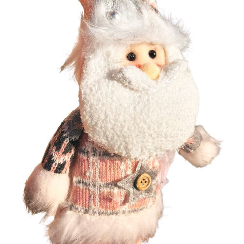 Yılbaşı Dekoratif Noel Baba Pembe Kostümlü Ayakları Uzayan 30-50 Cm - 3