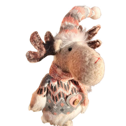Yılbaşı Dekoratif Geyik Pembe Kostümlü Ayakları Uzayan 30-50 Cm - 4