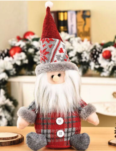 Yılbaşı Dekoratif Oturan Noel Baba Ekoseli 25 Cm - 3