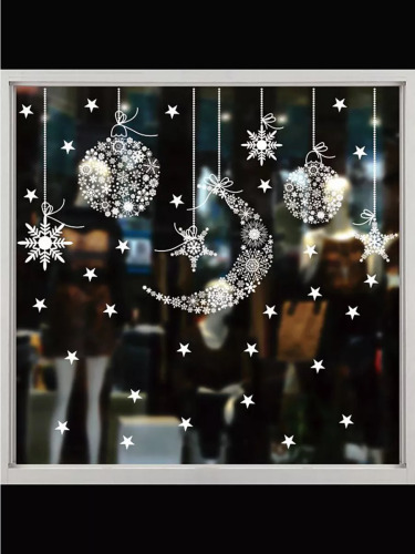 Elektrostatik Sticker 3 Lü Ay Yıldız Model Beyaz - 