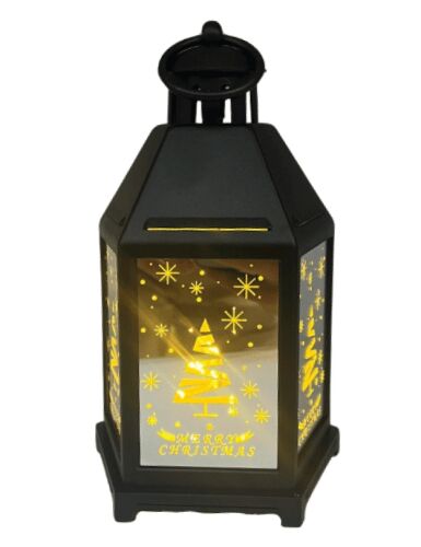 Yılbaşı Fener Ledli Aynalı 25 Cm Siyah - 