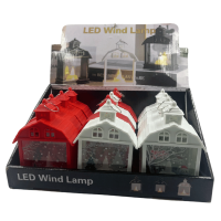 Yılbaşı Fener Ledli Ev Model 15 Cm 12 Parça - 1