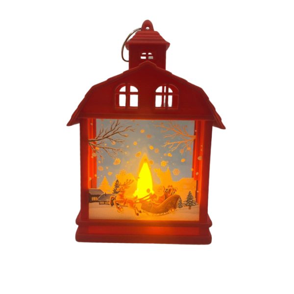 Yılbaşı Fener Ledli Ev Model 15 Cm 12 Parça - 2