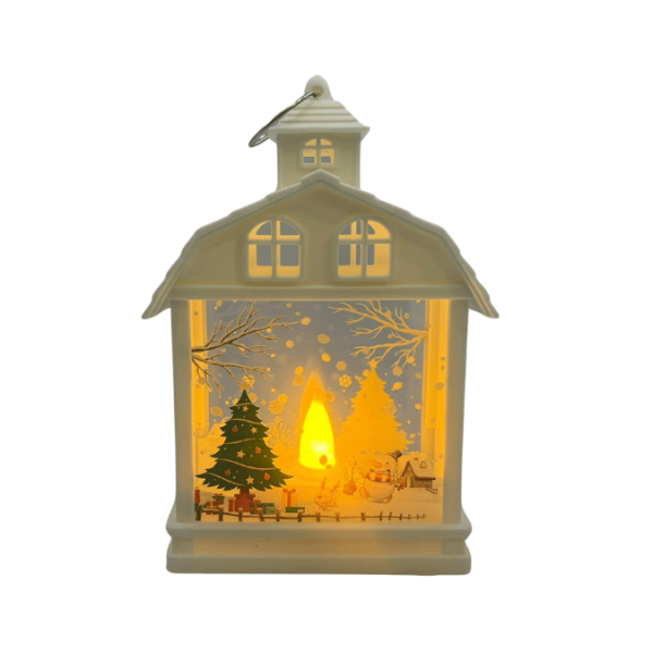 Yılbaşı Fener Ledli Ev Model 15 Cm 12 Parça - 3