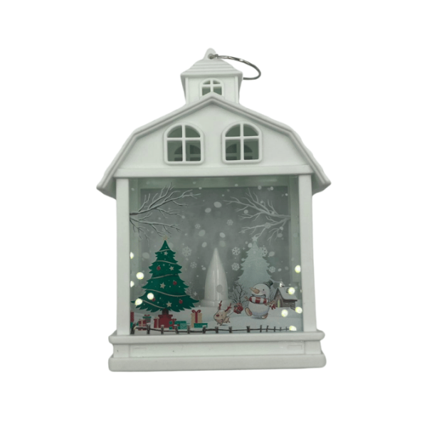 Yılbaşı Fener Ledli Ev Model 15 Cm - 5