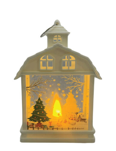 Yılbaşı Fener Ledli Ev Model 15 Cm - 2
