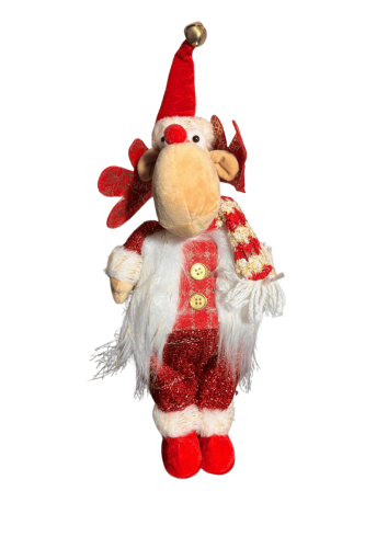 Yılbaşı Figür Geyik Tüylü Yelekli 33 Cm - 1