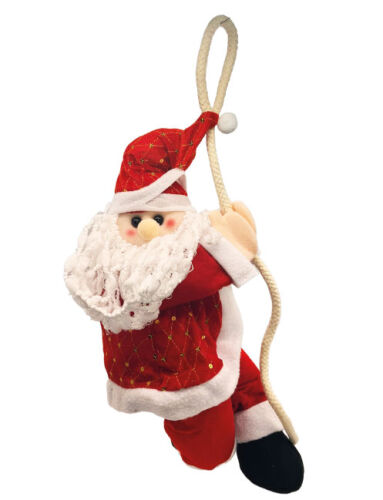 Yılbaşı Figür Noel Baba İpe Tutunan Model 50 Cm Kırmızı - 