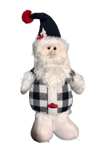 Yılbaşı Figür Noel Baba Siyah Ekoseli 35 Cm - 1