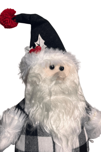 Yılbaşı Figür Noel Baba Siyah Ekoseli 35 Cm - 2