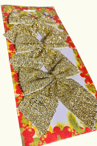 Yılbaşı Fiyonk Pullu Altın 12 Cm 3 Parça - 2