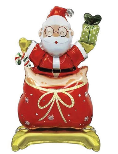 Yılbaşı Folyo Balon Ayaklı Çuvallı Noel Baba 63 Cm - 