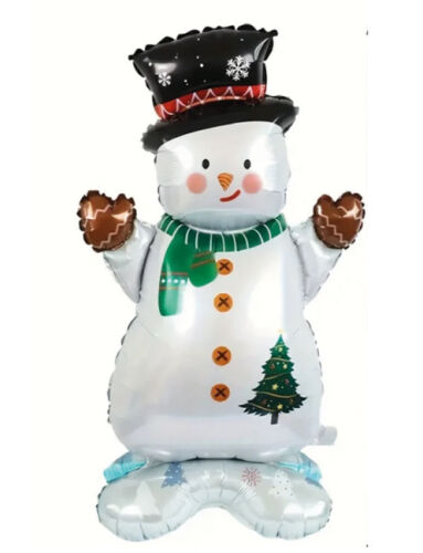 Yılbaşı Folyo Balon Ayaklı Kardan Adam 120 Cm - 