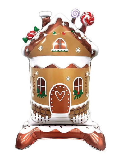 Yılbaşı Folyo Balon Ayaklı Kurabiye Ev 120 Cm - 