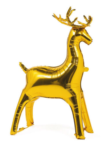 Yılbaşı Folyo Balon Geyik Altın 84 Cm - 