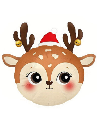 Yılbaşı Folyo Balon Geyik Boynuzlu Şapkalı 60 Cm - 