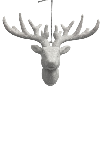 Yılbaşı Geyik Kafa Boynuzlu Beyaz 12 Cm - 1