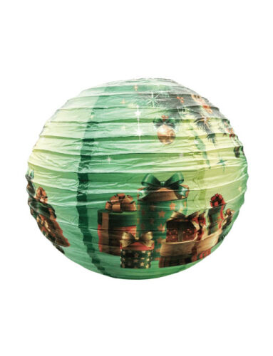 Yılbaşı Japon Feneri 40 Cm Yeşil Hediye Paket Temalı - 1
