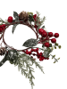 Yılbaşı Kapı - Masa Süsü Çelenk Berryli Kozalaklı 25 Cm - 2