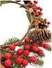 Yılbaşı Kapı Süsü Çelenk Berryli Kozalaklı 40 Cm - 2