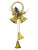 Yılbaşı Kapı Süsü Halkalı Çanlı 30 cm Gold - 1