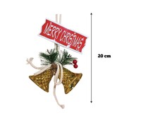 Yılbaşı Kapı Süsü Merry Chrismas Delikli Çanlı 20 cm Gold - 2