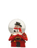 Yılbaşı Kar Küres Ev Model 7 Cm Kardan Adam Siyah Şapkalı - 1