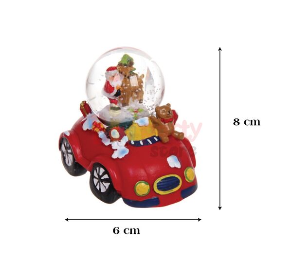 Yılbaşı Kar Küresi Araba Model Kabartmalı Küçük (Figürler Karışık Gönderilmektedir) - 3