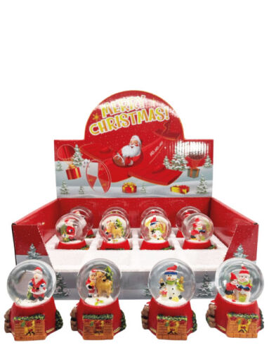 Yılbaşı Kar Küresi Ayıcıklı Şömine Model Işıklı 7 Cm 12 Parça - 