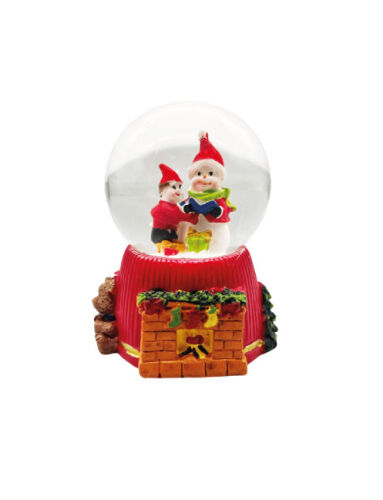 Yılbaşı Kar Küresi Ayıcıklı Şömine Model Işıklı 7 Cm Çocuklu Model - 1