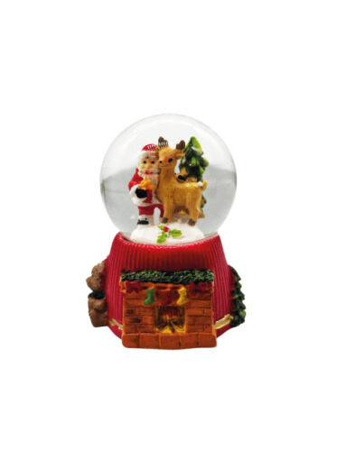 Yılbaşı Kar Küresi Ayıcıklı Şömine Model Işıklı 7 Cm Geyikli Model - 1