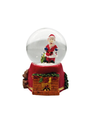 Yılbaşı Kar Küresi Ayıcıklı Şömine Model Işıklı 7 Cm Noel Baba Model - 1