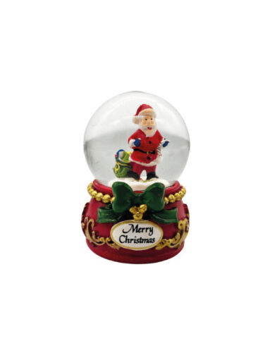 Yılbaşı Kar Küresi Fiyonklu İşlemeli Noel Baba Çuvallı Model 7 Cm - 1