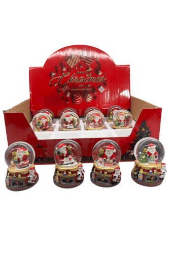 Yılbaşı Kar Küresi Şömine Model Lüks Işıklı 7 Cm 12 Parça - 1